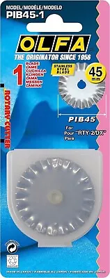 OLFA Rotary Cutter Pinking 45mm Replacement Blade Stainless Steel PIB451 • £10.50