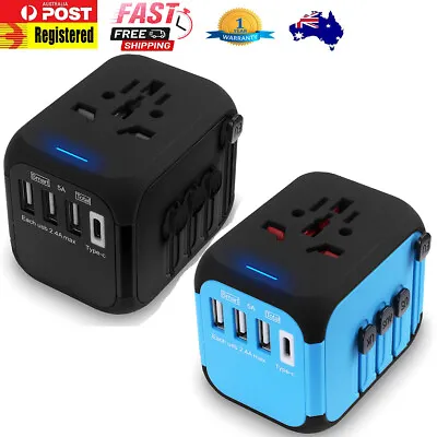 $28.99 • Buy AICase 4 Port USB-A 5A Smart Universal International Travel Adapter Charger