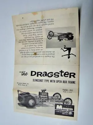 Vintage The Dragster Monogram Model Assembly Instructions ONLY Plastikit P411 • $8.49