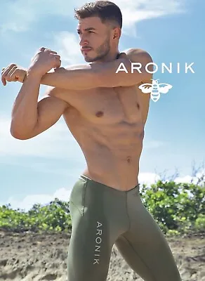 Mens Aronik Jock Spandex 3/4 Bodybuilding Tights Compression Pants Green Dmall • $130