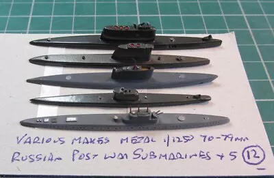 Russian Post War Submarines X 5 By Various Makes Scale 1/1250 Ship Model • £4.99