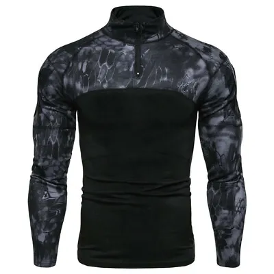 Men Camouflage Tactical Combat Long Sleeve Camo T-Shirts Army Military T Shirt • $18.68