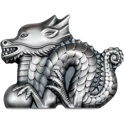 2024 Mongolia Lunar Great Silver Dragon 1 Oz Silver Antique Ultra High Relief In • $175