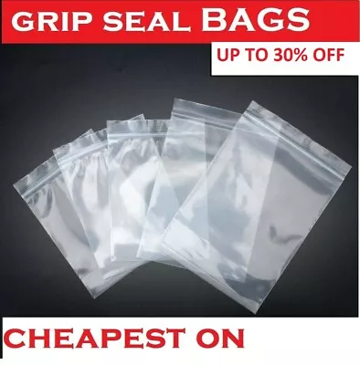  Grip  Lock Seal Small Re-sealable  Plastic Bags  Coin  Jewellery   [ All Size ] • £1.99