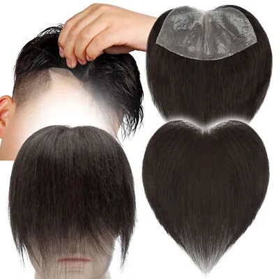 0.16mm Frontal Hairline Toupee Hairpiece Men Remy Human Hair Replacement Systems • £65.89