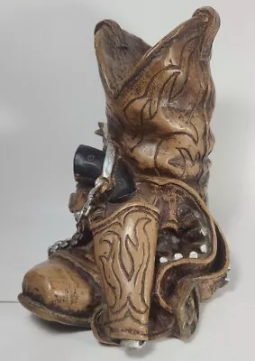 VTG 81' Cowboy Boot Statue Gun Spur Universal Statuary South Western Bottle Rack • $57.36