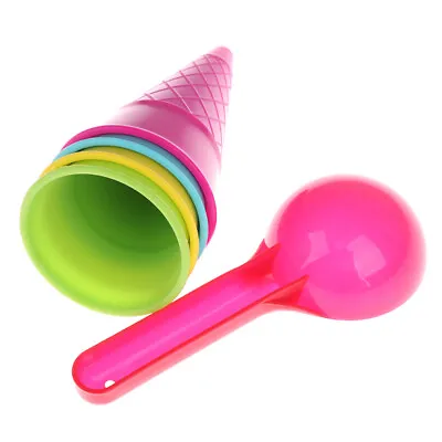 £5.09 • Buy 5Pcs Ice Cream Cone Scoop Sets Beach Sand Toys Kids Summer Play Game G!db