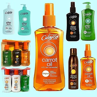 £7.99 • Buy Calypso Carrot Oil Spray Spf 0/6/15 Deep Tan Spray 2 /15/ After Sun / Travel Kit