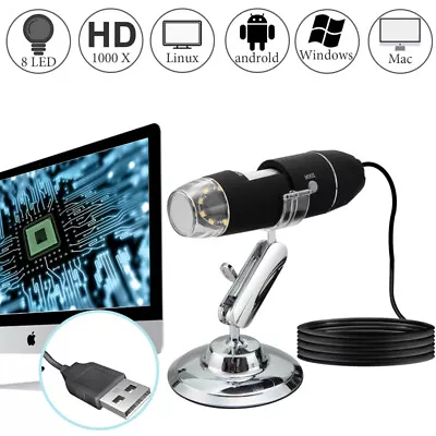 50X-1000X 8 LED Digital Microscope Camera Handheld USB Magnification Endoscope • $21.29