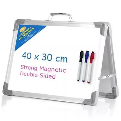 Magnetic Folding Dry Erase Whiteboard For Desk Or Home Office Tabletop Mount • £21.34