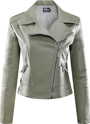 GETUBACK Vintage Women's Slim Biker Motorcycle PU Leather Zipper Jacket Size 4 • $15.99