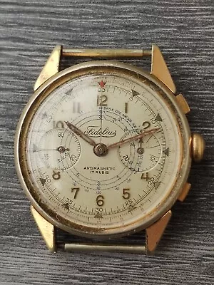 Vintage Men's Fidelius Hand-winding Chronograph Watch Landeron 48 Repair • $225