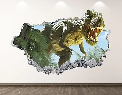 T-Rex Dinosaur Wall Decal Art Decor 3D Jungle Smashed Kids Room Sticker BL175 • $69.95
