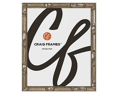 Craig Frames Vintage Bamboo 0.625 Inch Wide Tropical Silver Picture Frame • $51.99