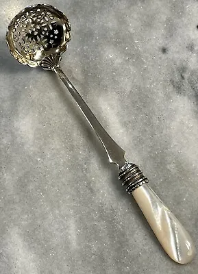 Signed G. Raspini Italian 800 Silver Pierced Ladle Mother Of Pearl Handle • $48