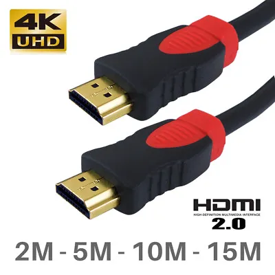 PREMIUM HDMI Cable V2.0 Gold High Speed 2.0 4K Ultra HD 2016P TV 2M 5M 10M 15M • £12.50