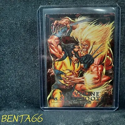 1992 Marvel Masterpieces Series 1 🔥 Wolverine Vs Sabretooth Battle Spectra Etch • $16.99