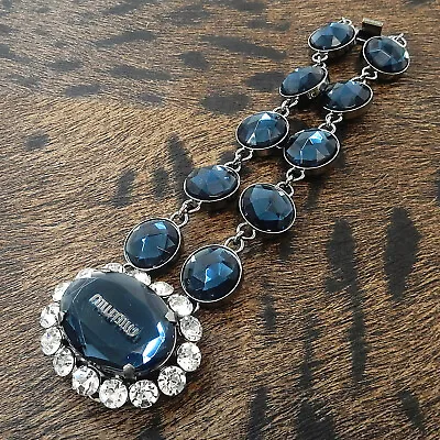 MIU MIU Silver Plated Blue Clear Crystal Bracelet Bangle #1 Rise-on • $118.80