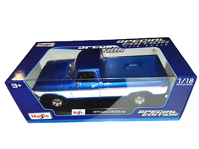Maisto 1:18 1979 Ford F-150 Special Edition Diecast Model Pick-up Boxed - Blue • $37.99