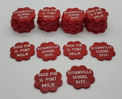 Vintage Trade Token Susanville School Dist Good For  1/2 Pint MILK. Red Plastic • $6