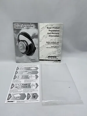 Bose Quiet Comfort 2 Headphones Instruction Manual  Manual ONLY -Mint • $9.99