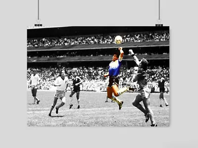 Maradona Hand Of God Poster Mexico 86 Football Vs England World Cup Print A3 A4 • £8.95