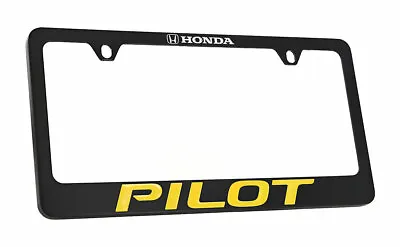 Honda Pilot Wordmark Black Coated Metal License Plate Frame Holder 2 Hole • $41.95