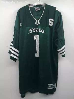 Colosseum Athletics Mens Green White Michigan State Spartans 1 Jersey Size 2XL • $7.99