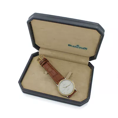 Blancpain Villeret Ultra-Thin SS Leather Date Auto W/Box 34mm #W82522-1 • $1402