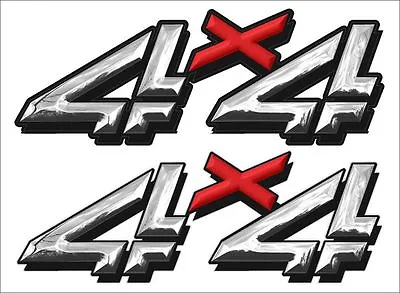 $7.88 • Buy 4X4 Replacement Logo / PAIR / Chrome EFFECT RX Vinyl Truck Graphic Decals
