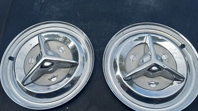 $150 • Buy 1956 Oldsmobile Fiesta Custom 88 Deluxe Spinner 15  Hubcaps Wheel Covers X2