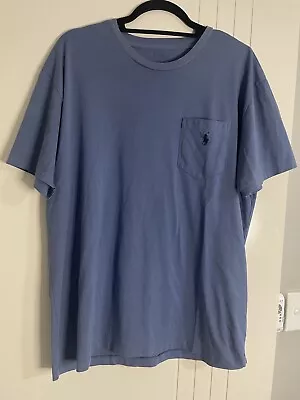 Polo Ralph Lauren T-Shirt Mens Size Large Blue Short Sleeve Tee Single Stitch • $17.99
