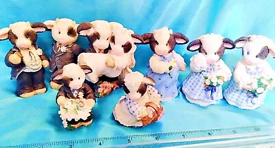 8 Set - Mary's Moo Moos - Wedding Bride Groom Maids Flower Girl Ring FIGURINES • $83.46