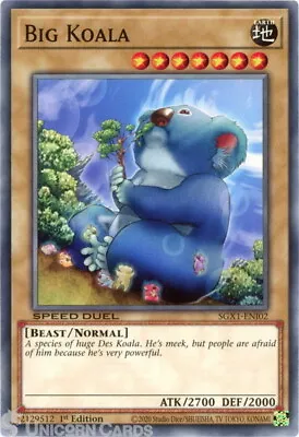 SGX1-ENI02 Big Koala Common 1st Edition Mint YuGiOh Card • £0.99