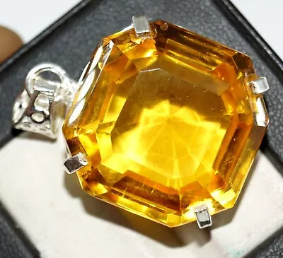 Asscher Cut Yellow Color Brazilian 99 Ct Pendant Natural Citrine Loose Gemstone • $29.99