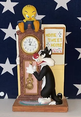 $50 • Buy Warner Bros Loony Tunes Tweety Bird And Sylvester Porcelain Working Clock