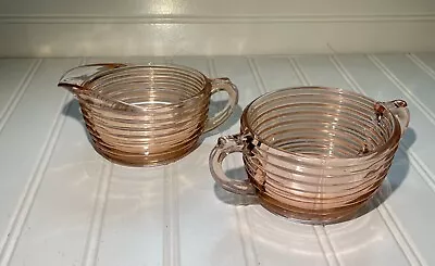 Anchor Hocking Manhattan Pink Depression Glass Open Sugar And Creamer • $15.50