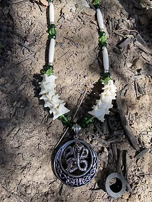 Snake Vertebrae Necklace Real Rattlesnake Native Made Mountain Man Rendezvous • $65