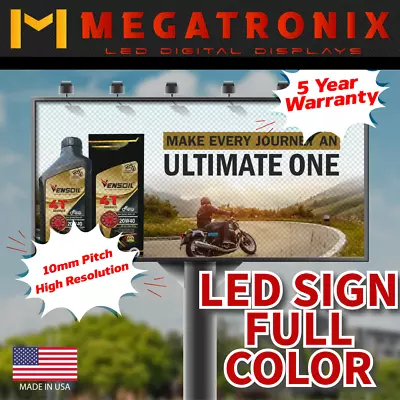 LED Sign Outdoor Full Color Programmable Message Digital Sign P10 6.5” X 38” • $399