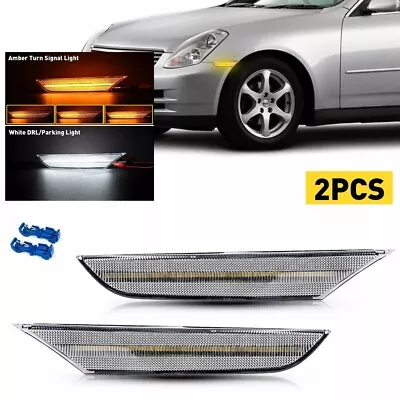 Clear LED Side Marker Signal Lights Switchback For 2003-2006 Infiniti G35 Sedan • $29.44