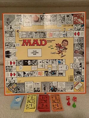 Vintage 1979 The Mad Magazine Board Game  Pieces - Cards  Money Dice & Board • $8.50