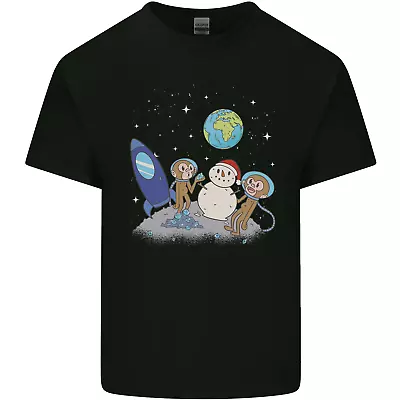 Space Monkeys Aliens UFO Christmas Snowman Mens Cotton T-Shirt Tee Top • $24.55