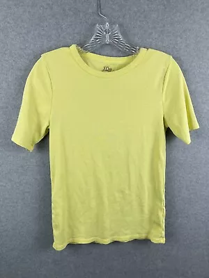 J Crew Basic T Shirt Women's M Yellow Short Sleeve Crew Neck Tee • $14.88