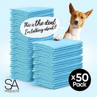 £9.95 • Buy 50 Large Puppy Training Trainer Train Pads Toilet Pee Wee Poo Dog Pet Cat Mats