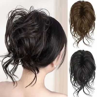 Claw Clip In Messy Bun HairPiece Curly Clip In Claw Hair Hairpieces Wave Hair • £5.69