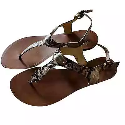 Michael Michael Kors Women’s Leather Snakeskin Strappy Casual Sandals Size 8 • $26