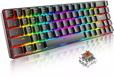 $10.61 • Buy Portable 60% Mechanical Gaming Keyboard,RGB LED Backlit Compact 68Key Mini Wired