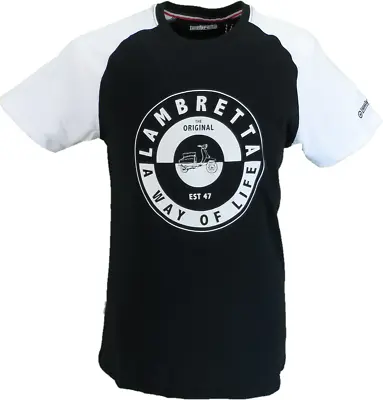 Lambretta Mens Black Scooter 2 Tone T Shirt • £16.99