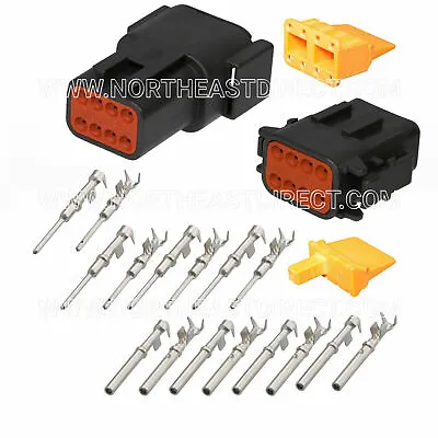 8 Pin Black Deutsch Dtm Dtm04-8p Dtm06-8s Waterproof Electrical Connector Kit • $7.99