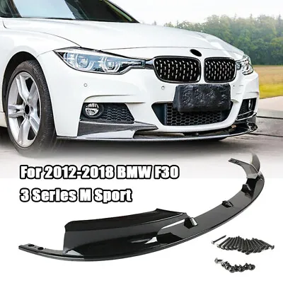 Front Bumper Spoiler Lip For BMW 3 Series F30 328i 335i M Sport Black 2012-2018 • $58.50